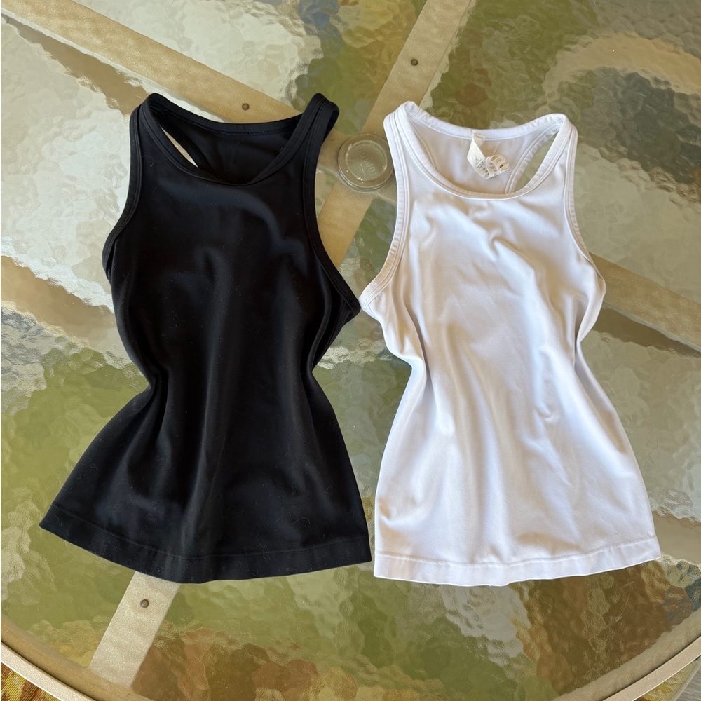lululemon Black and White Tank Tops